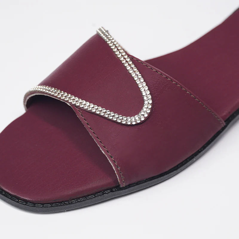 Maroon T-Shape Casual Flats