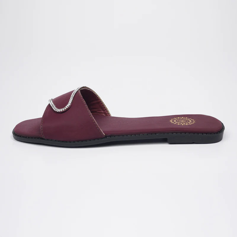 Maroon T-Shape Casual Flats