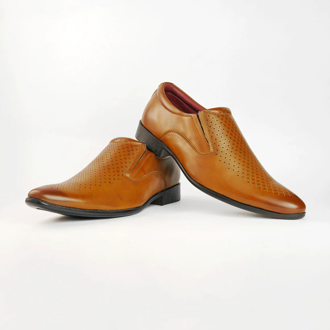 Men Formal Tan Slip-Ons