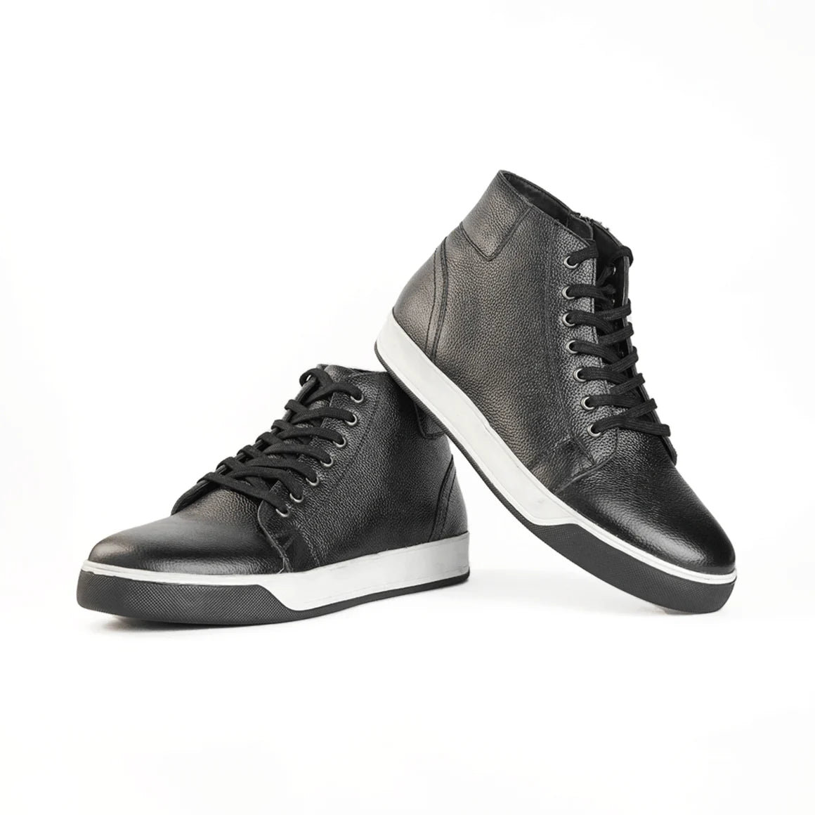 Men Lace-Up Black Sneakers